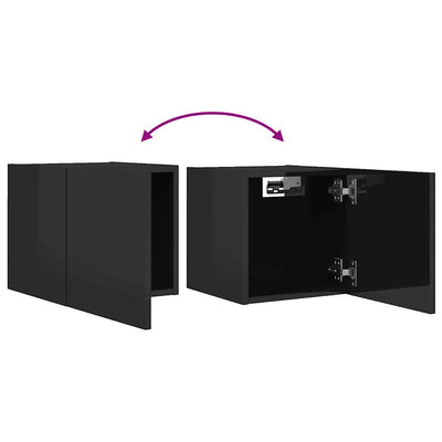 Wall Mounted TV Cabinets 4 pcs High Gloss Black 30.5x30x30 cm