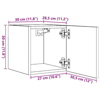 Wall Mounted TV Cabinets 4 pcs High Gloss Black 30.5x30x30 cm