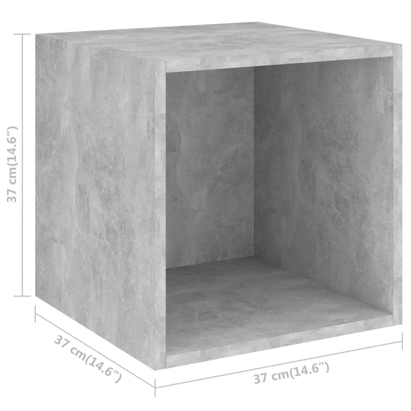 Wall Cabinets 2 pcs Concrete Grey 37x37x37 cm Engineered Wood