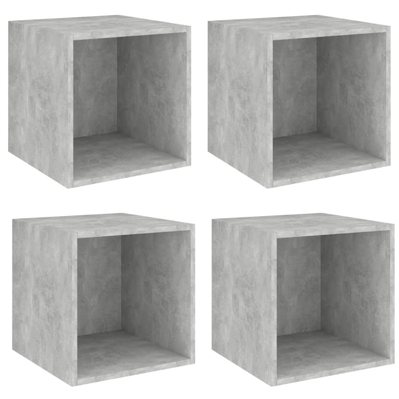 Wall Cabinets 4 pcs Concrete Grey 37x37x37 cm Engineered Wood