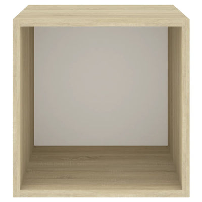 Wall Cabinet White and Sonoma Oak 37x37x37 cm Engineered Wood