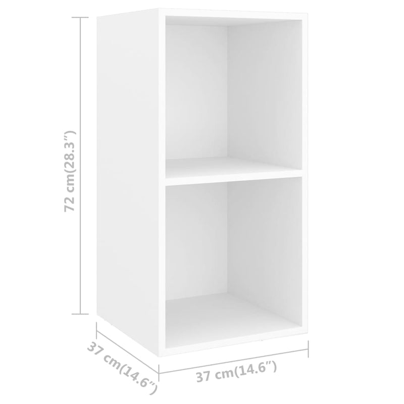 Wall-mounted TV Cabinet White 37x37x72 cm Engineered Wood