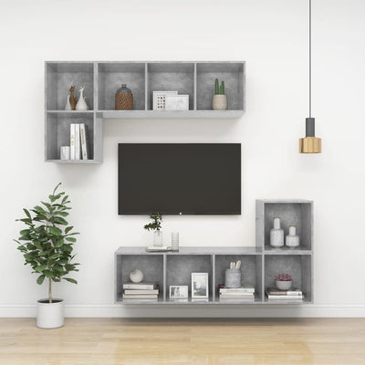 Wall-mounted TV Cabinet Concrete Grey 37x37x72 cm Engineered Wood