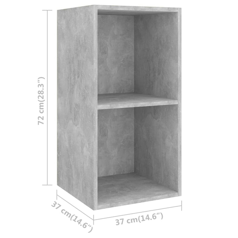 Wall-mounted TV Cabinet Concrete Grey 37x37x72 cm Engineered Wood