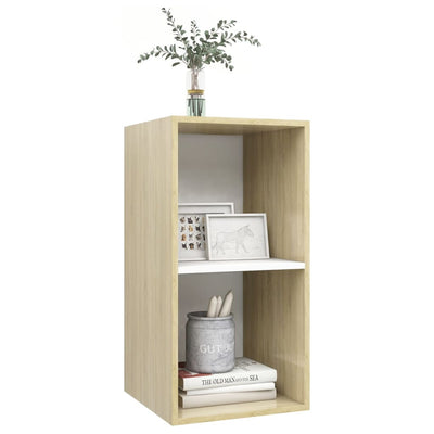 Wall-mounted TV Cabinet Sonoma Oak and White 37x37x72 cm Engineered Wood