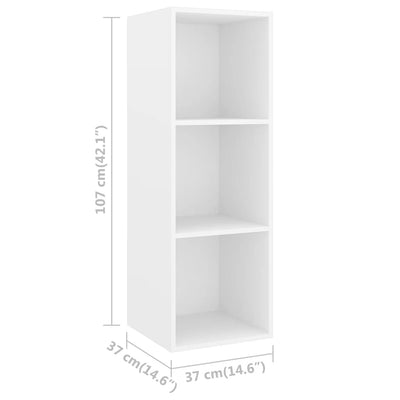 Wall-mounted TV Cabinet White 37x37x107 cm Engineered Wood