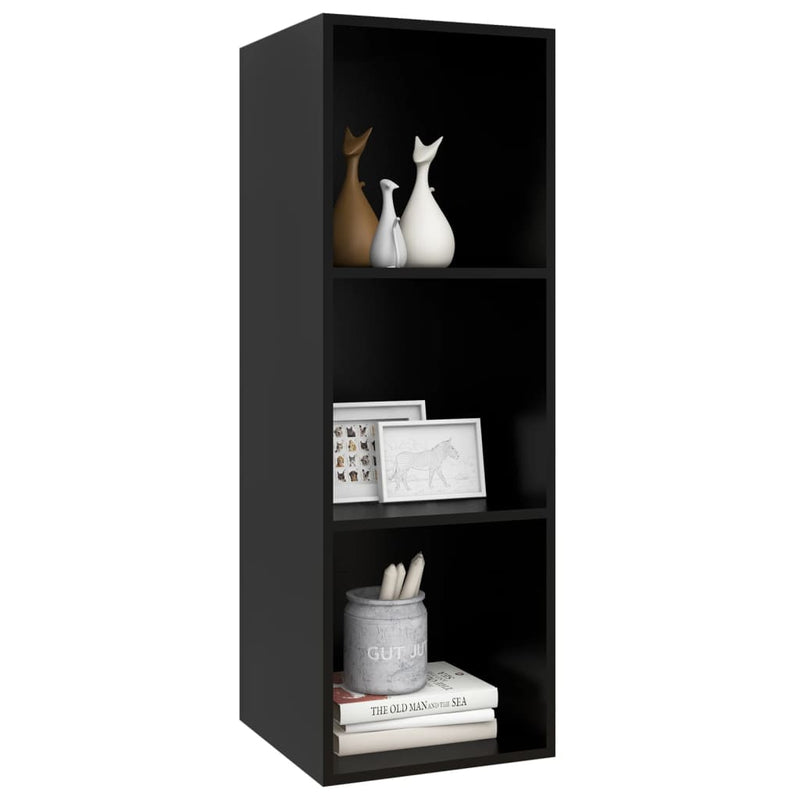 Wall-mounted TV Cabinet Black 37x37x107 cm Engineered Wood