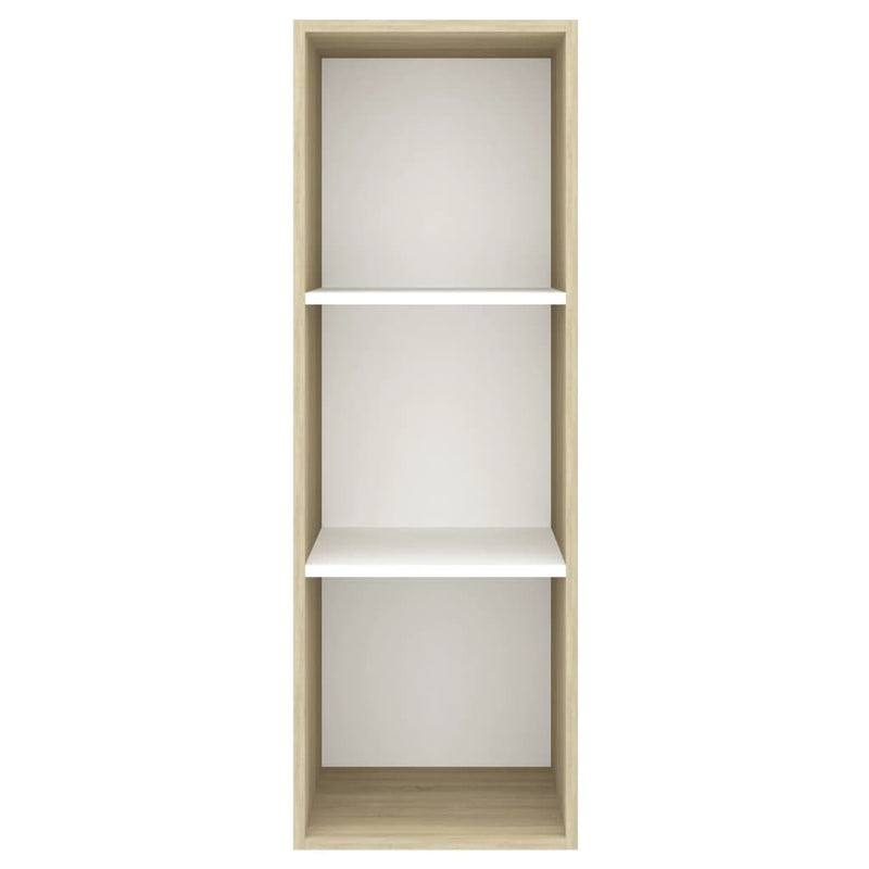 Wall-mounted TV Cabinet Sonoma Oak and White 37x37x107 cm Engineered Wood