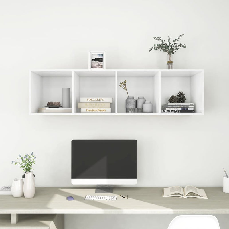 Wall-mounted TV Cabinet White 37x37x142.5 cm Engineered Wood