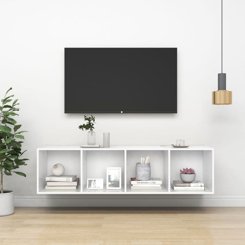 Wall-mounted TV Cabinet White 37x37x142.5 cm Engineered Wood