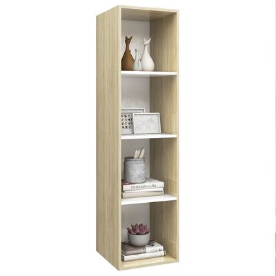 Wall-mounted TV Cabinet Sonoma Oak and White 37x37x142.5 cm Engineered Wood