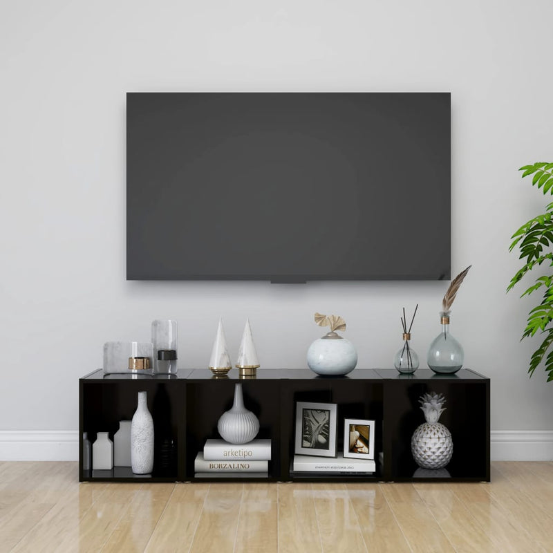 TV Cabinet Black 37x35x37 cm Engineered Wood