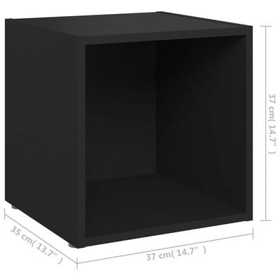 TV Cabinet Black 37x35x37 cm Engineered Wood