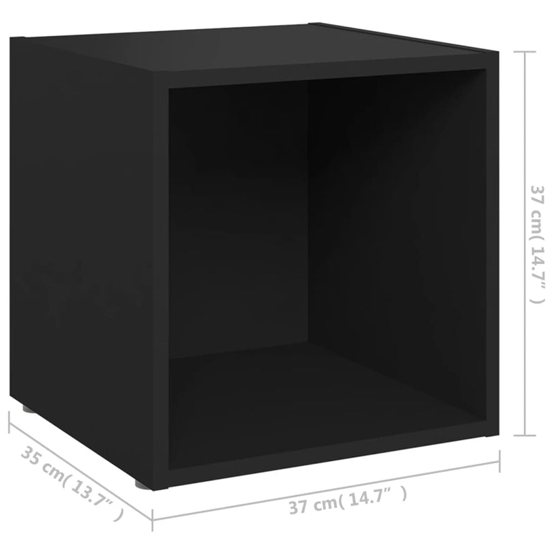 TV Cabinet Black 37x35x37 cm Engineered Wood