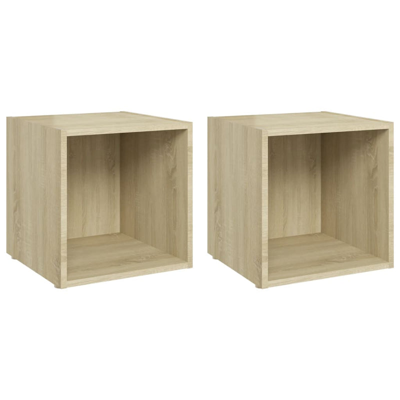 TV Cabinets 2 pcs Sonoma Oak 37x35x37 cm Engineered Wood