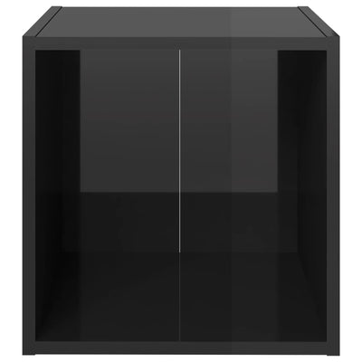 TV Cabinet High Gloss Black 37x35x37 cm Engineered Wood