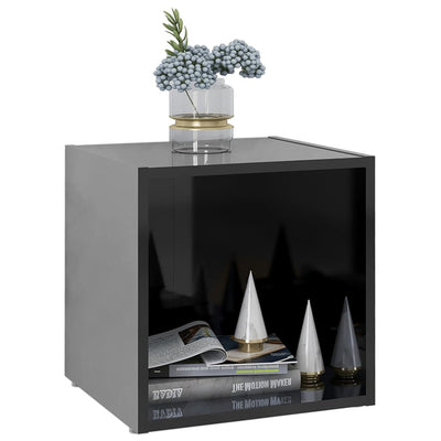 TV Cabinet High Gloss Black 37x35x37 cm Engineered Wood