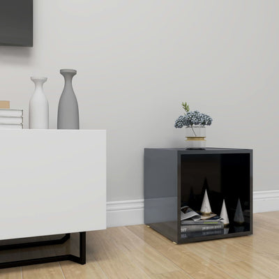 TV Cabinet High Gloss Black 37x35x37 cm Engineered Wood