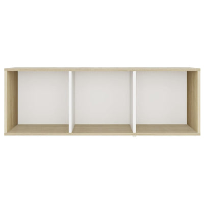 TV Cabinet White and Sonoma Oak 107x35x37 cm Engineered Wood