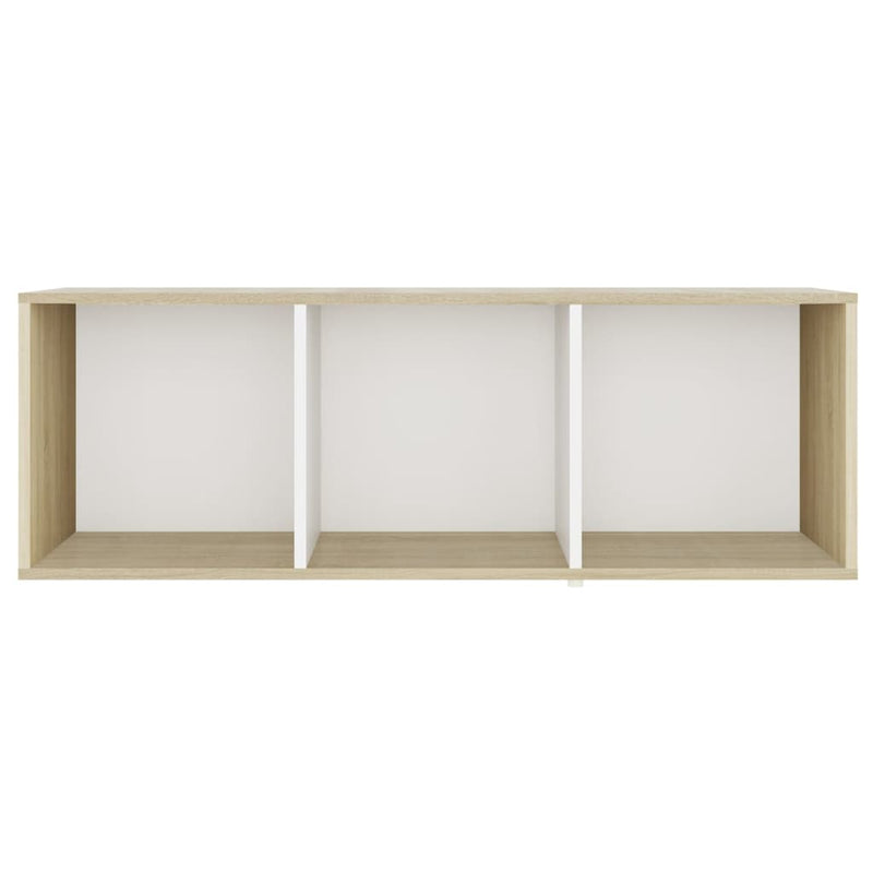 TV Cabinet White and Sonoma Oak 107x35x37 cm Engineered Wood