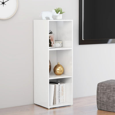 TV Cabinet High Gloss White 107x35x37 cm Engineered Wood