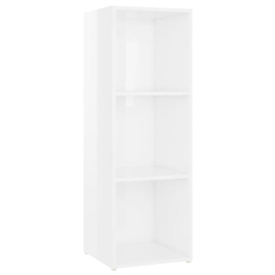 TV Cabinet High Gloss White 107x35x37 cm Engineered Wood