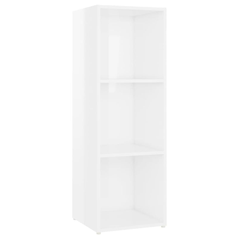 TV Cabinet High Gloss White 107x35x37 cm Engineered Wood