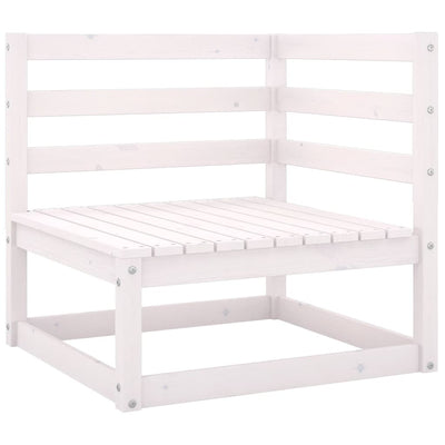 Garden Corner Sofa White Solid Pinewood