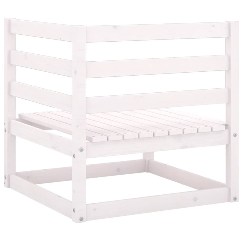 Garden Corner Sofa White Solid Pinewood