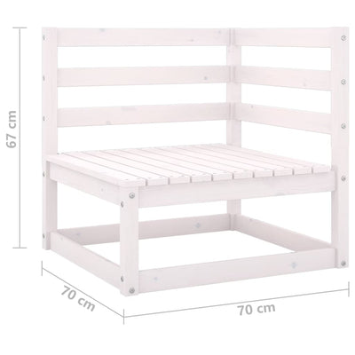 Garden Corner Sofa White Solid Pinewood