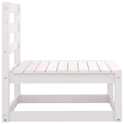 Garden Middle Sofa White Solid Pinewood