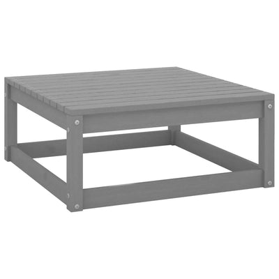 Garden Footstool 70x70x30 cm Grey Solid Pinewood