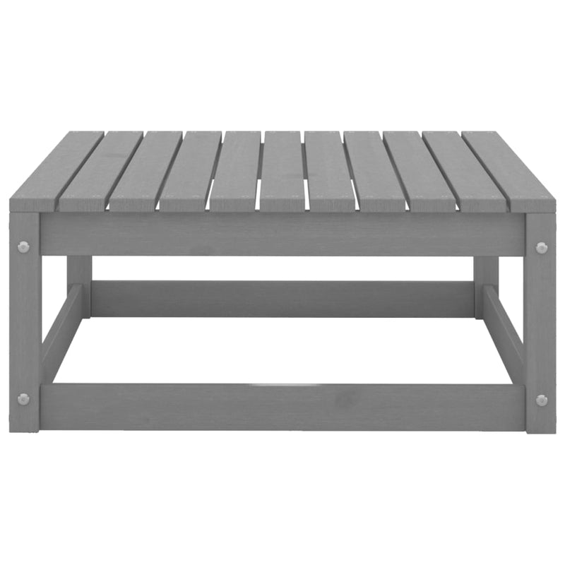 Garden Footstool 70x70x30 cm Grey Solid Pinewood