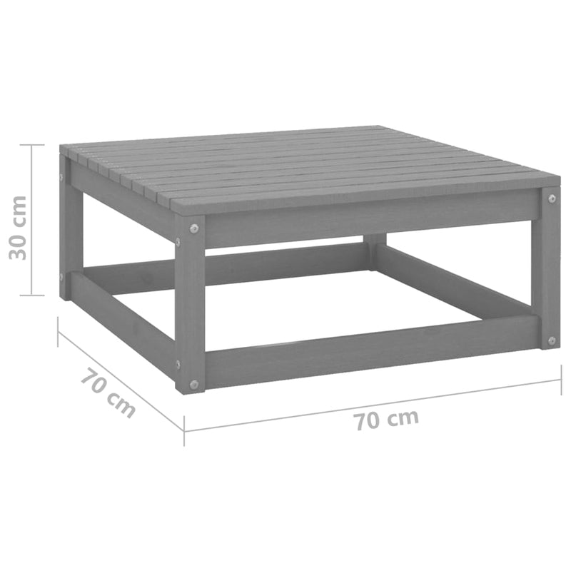 2 Piece Garden Lounge Set Grey Solid Pinewood