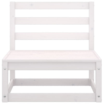 3 Piece Garden Lounge Set White Solid Pinewood