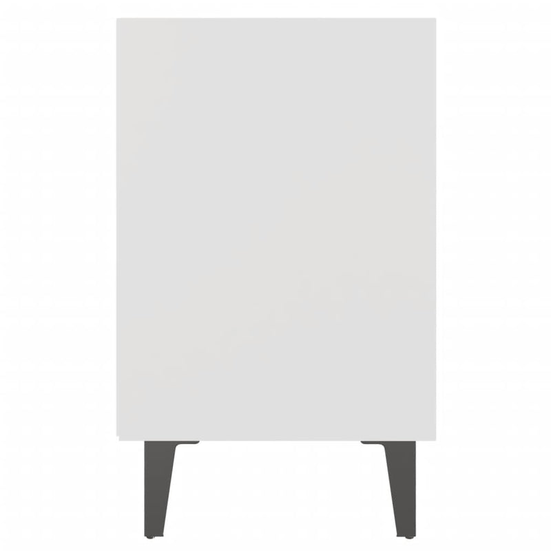 Bed Cabinets with Metal Legs 2 pcs White 40x30x50 cm