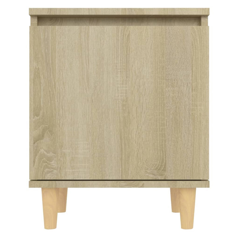 Bed Cabinet with Solid Wood Legs Sonoma Oak 40x30x50 cm