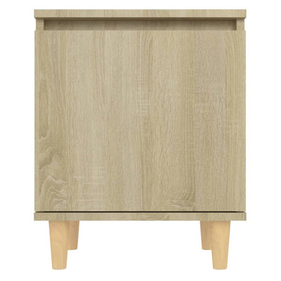 Bed Cabinets with Solid Wood Legs 2 pcs Sonoma Oak 40x30x50 cm