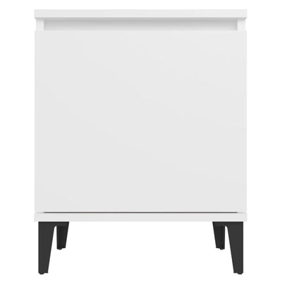 Bed Cabinet with Metal Legs White 40x30x50 cm