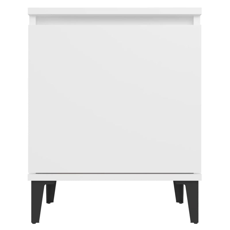 Bed Cabinet with Metal Legs White 40x30x50 cm