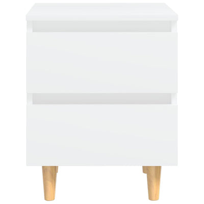 Bed Cabinets with Solid Pinewood Legs 2 pcs White 40x35x50 cm