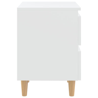 Bed Cabinets with Solid Pinewood Legs 2 pcs White 40x35x50 cm