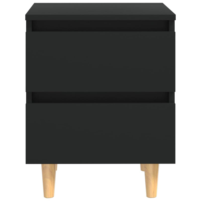 Bed Cabinets with Solid Pinewood Legs 2 pcs Black 40x35x50 cm