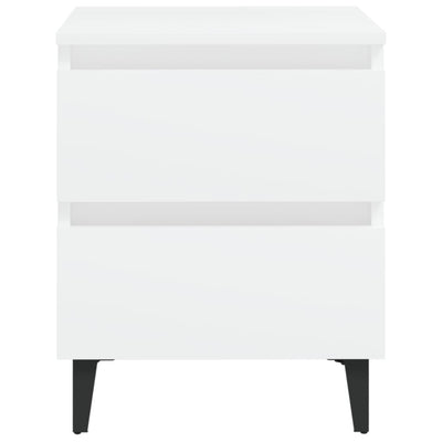 Bed Cabinets 2 pcs White 40x35x50 cm Engineered Wood