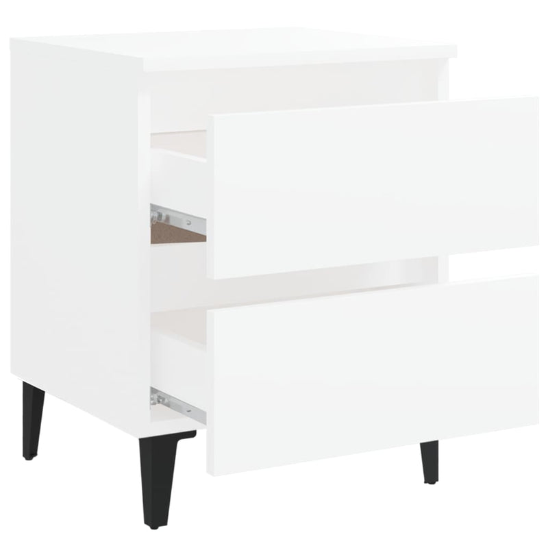 Bed Cabinets 2 pcs White 40x35x50 cm Engineered Wood