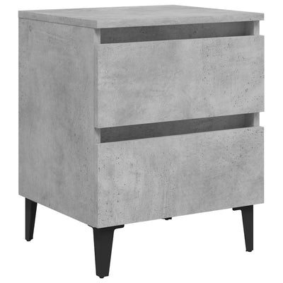 Bed Cabinets 2 pcs Concrete Grey 40x35x50 cm Engineered Wood