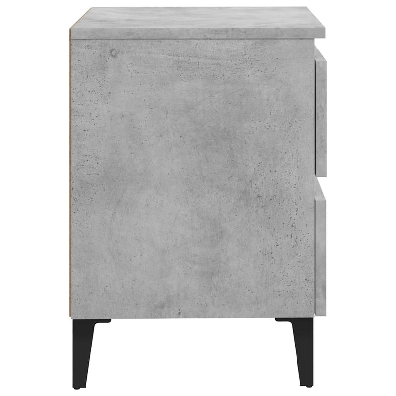 Bed Cabinets 2 pcs Concrete Grey 40x35x50 cm Engineered Wood