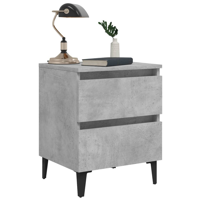 Bed Cabinets 2 pcs Concrete Grey 40x35x50 cm Engineered Wood