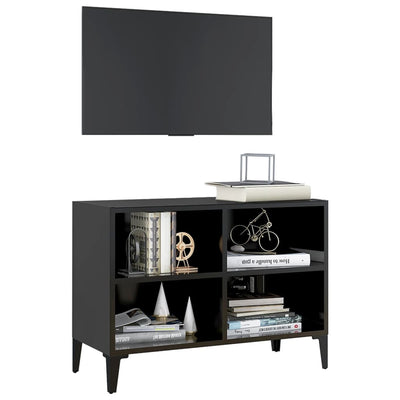 TV Cabinet with Metal Legs Black 69.5x30x50 cm