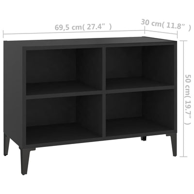 TV Cabinet with Metal Legs Black 69.5x30x50 cm